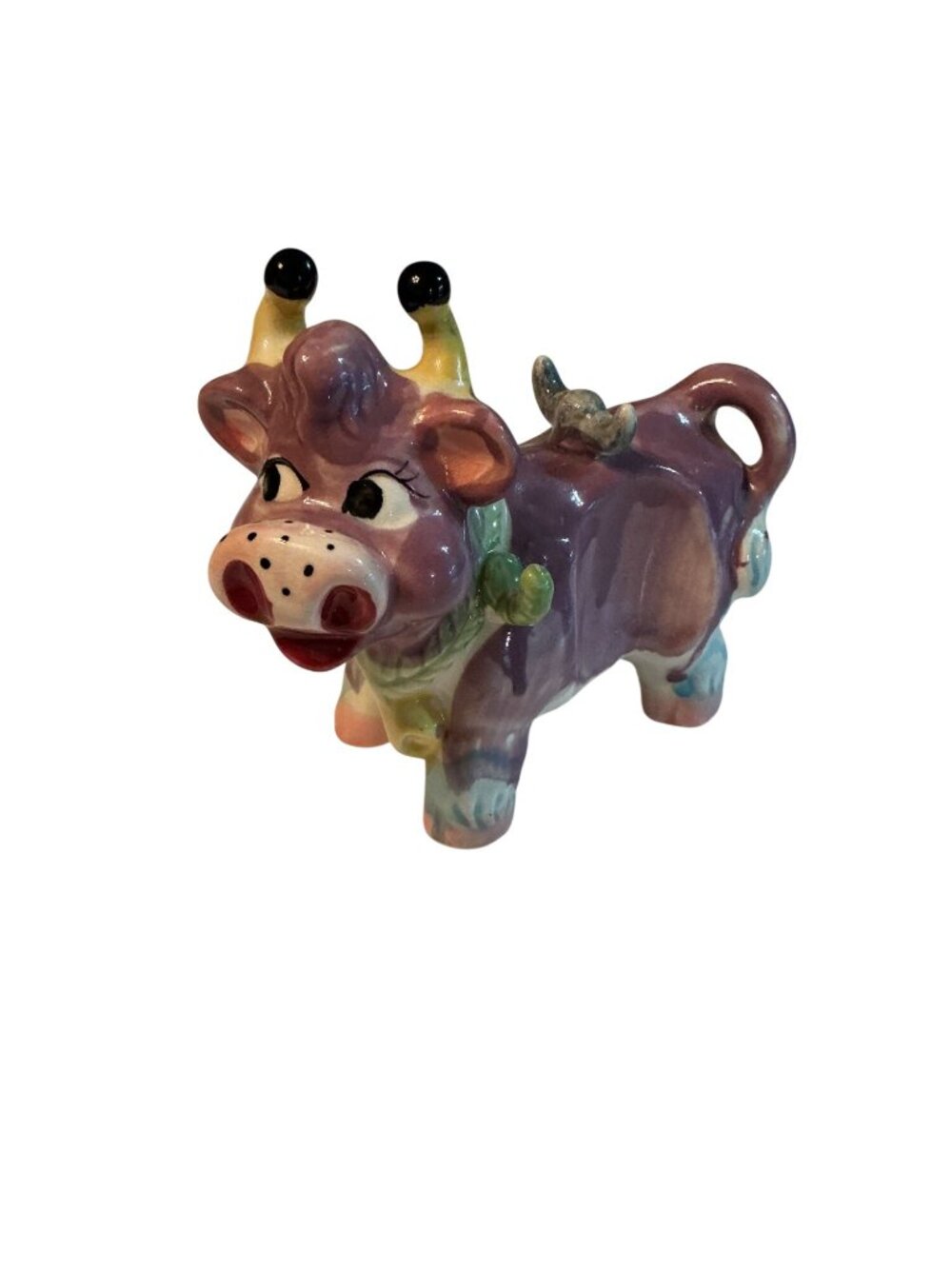 Vintage Thames Whimsical Ceramic Cow Figurine Colorful Mid-Century Decor - Picture 3 of 8